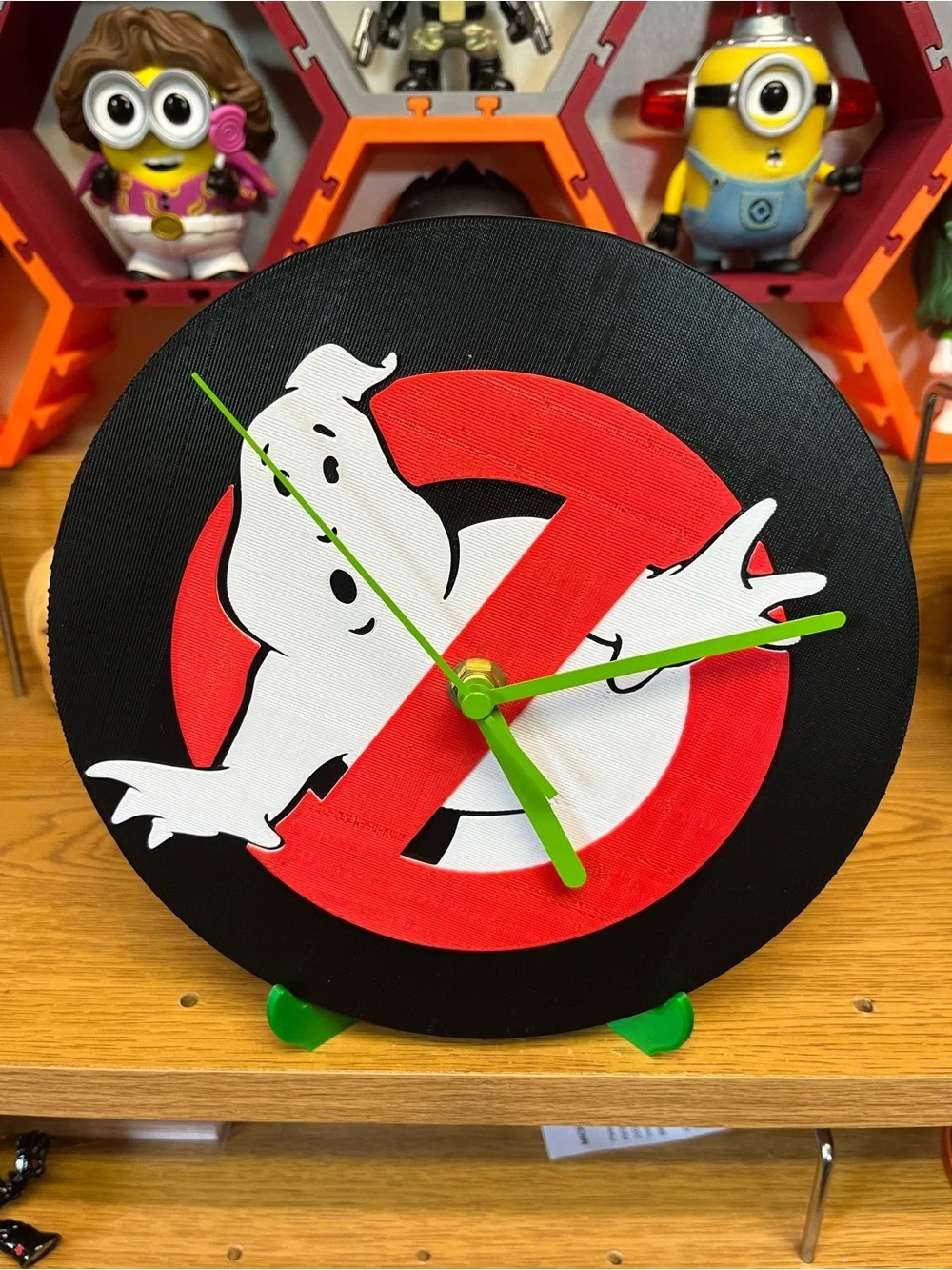 Ghostbusters Logo Wall Clock with Bright Green Hands
